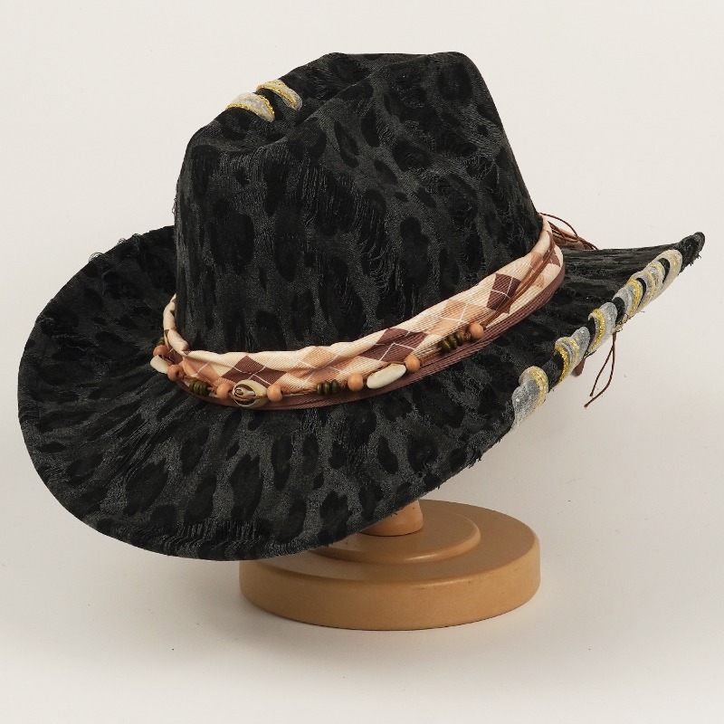 Leopard Print Western Cowboy H - Cowboy Hat Straw ulasan dan harga