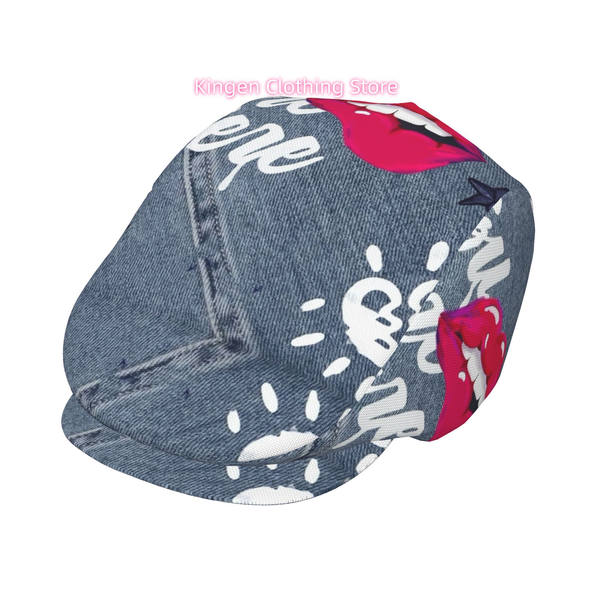 1pc Red Lips on All-over Print - Newsboy Cap Ivy ulasan dan harga