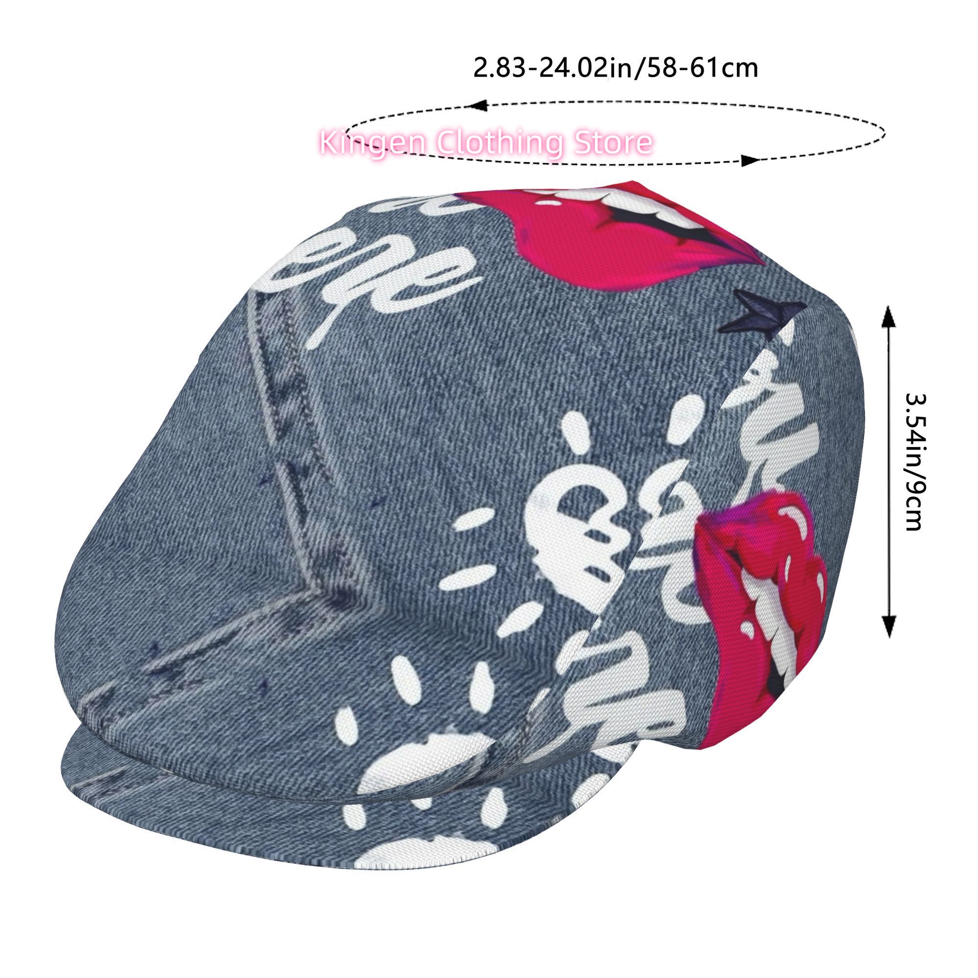 1pc Red Lips on All-over Print - Newsboy Cap Ivy ulasan dan harga