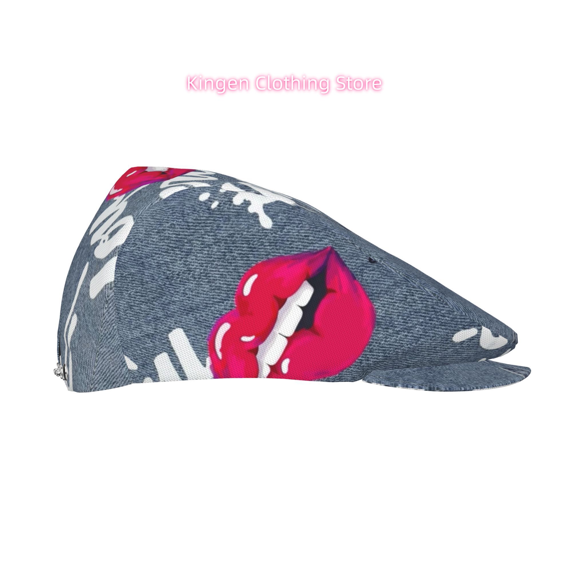 1pc Red Lips on All-over Print - Newsboy Cap Ivy ulasan dan harga