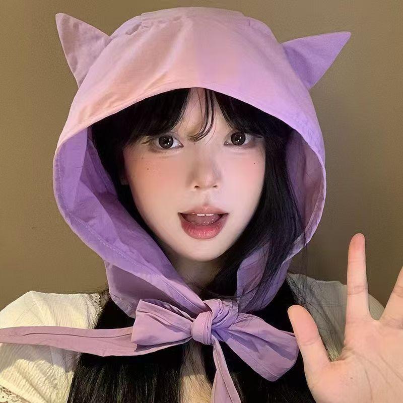 Cute Cat Ear Sun Visor Thin Ea - Visor Sun Hat ulasan dan harga