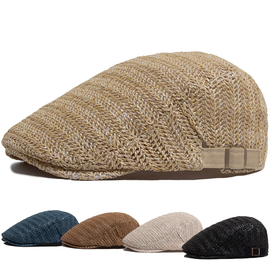 Straw Style Flat Cap Men Women - Newsboy Cap Ivy ulasan dan harga