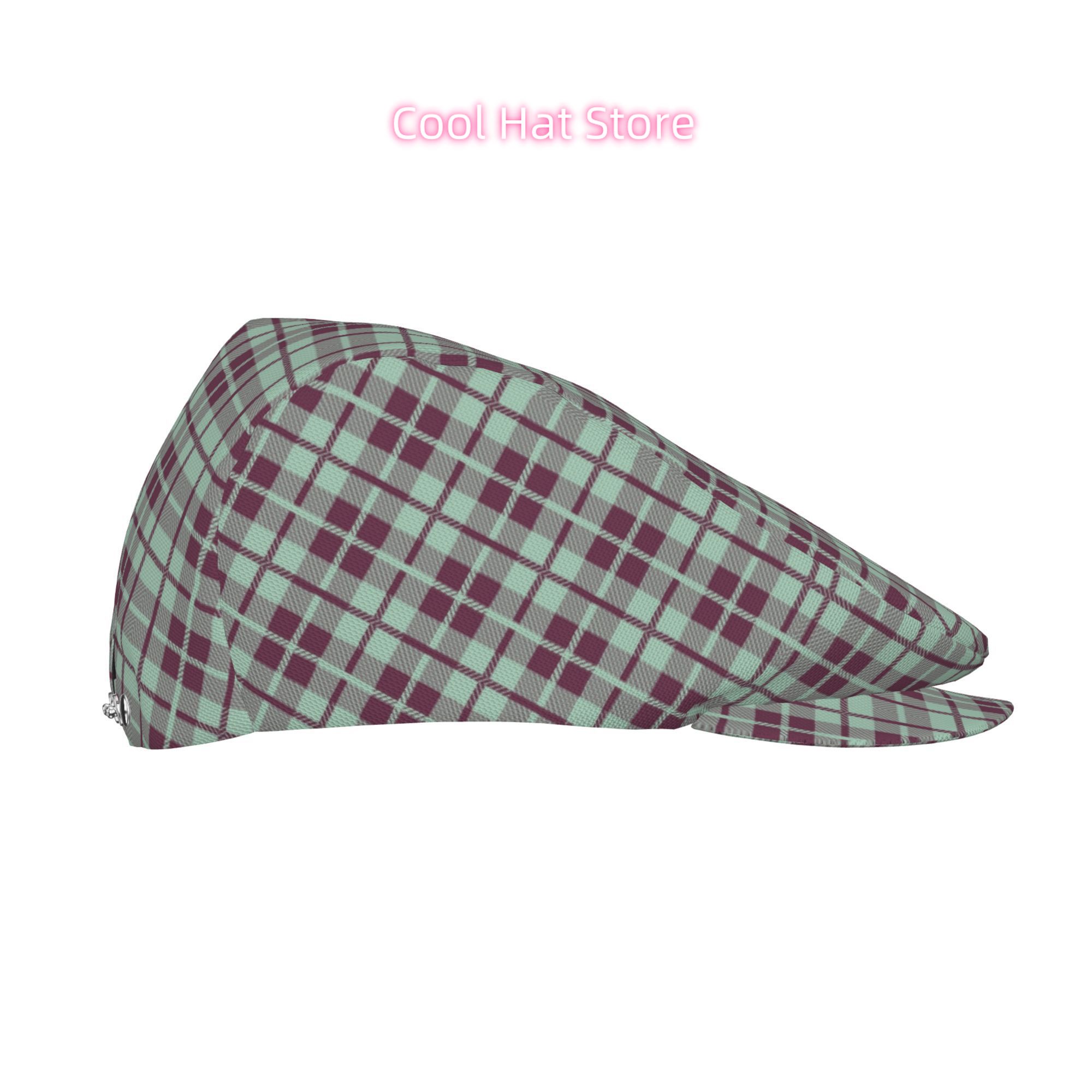 Mint And Burgundy Plaid Men An - Newsboy Cap Ivy ulasan dan harga