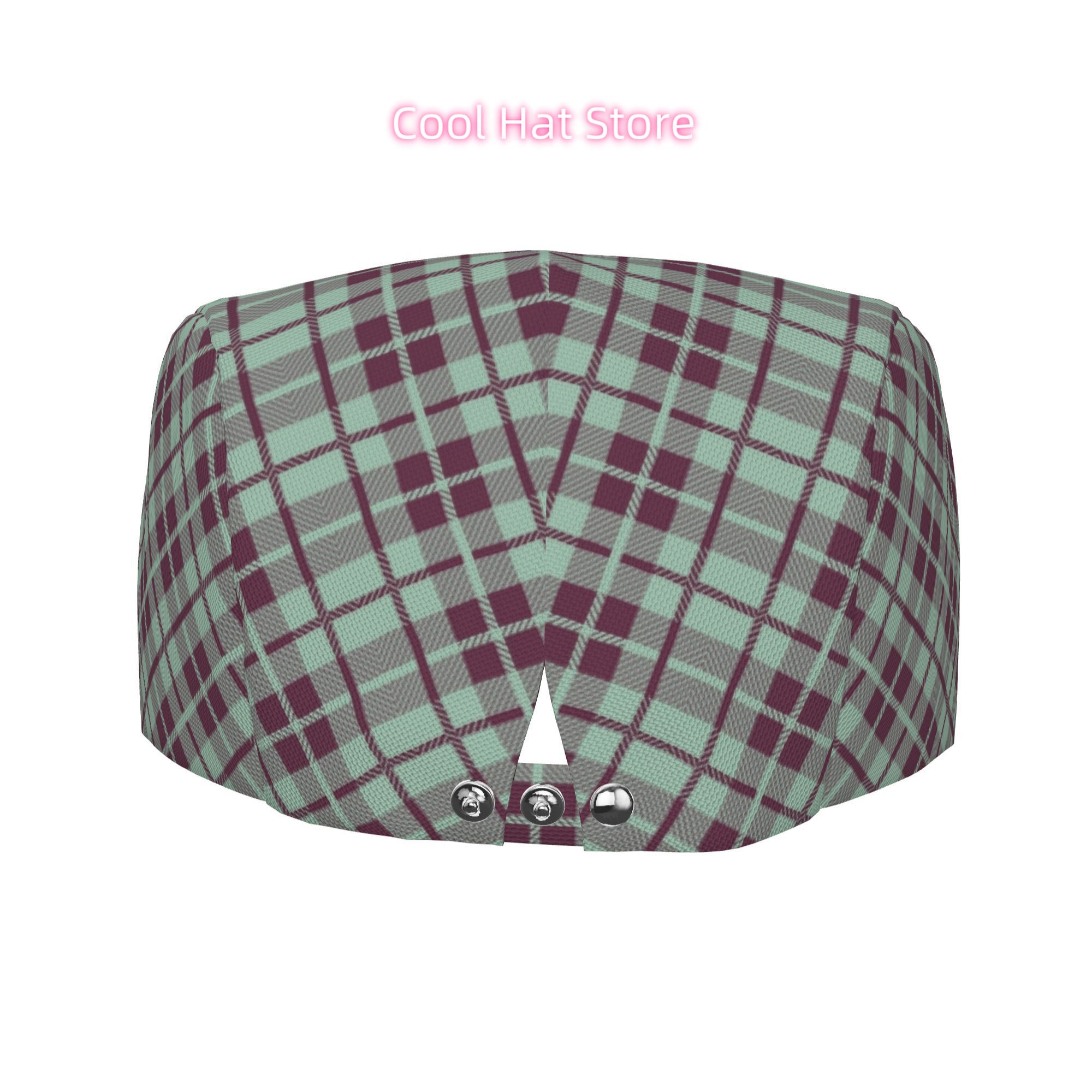 Mint And Burgundy Plaid Men An - Newsboy Cap Ivy ulasan dan harga